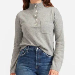 Everlane Recycled Cashmere Henley- XS Grey